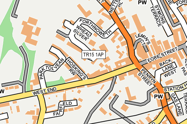 TR15 1AP map - OS OpenMap – Local (Ordnance Survey)