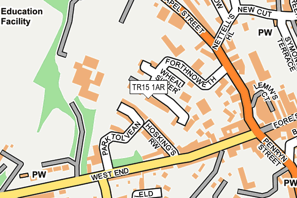 TR15 1AR map - OS OpenMap – Local (Ordnance Survey)