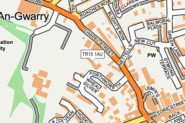 TR15 1AU map - OS OpenMap – Local (Ordnance Survey)