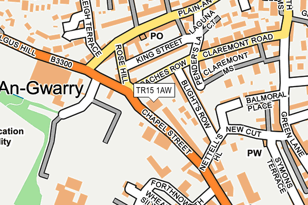 TR15 1AW map - OS OpenMap – Local (Ordnance Survey)