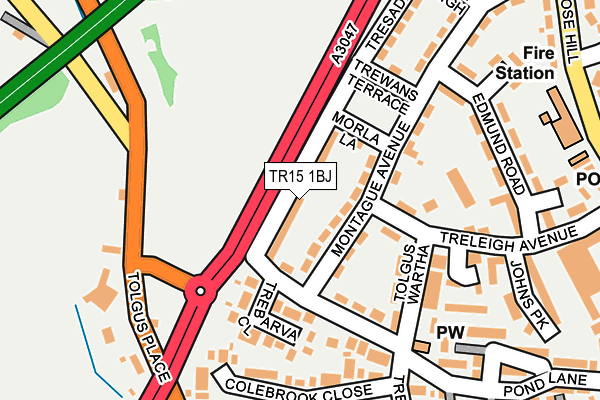 TR15 1BJ map - OS OpenMap – Local (Ordnance Survey)