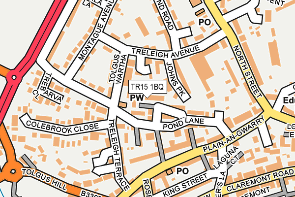 TR15 1BQ map - OS OpenMap – Local (Ordnance Survey)