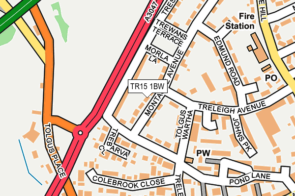 TR15 1BW map - OS OpenMap – Local (Ordnance Survey)