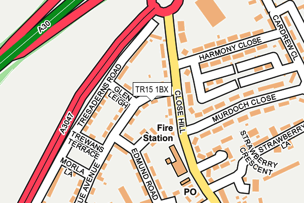 TR15 1BX map - OS OpenMap – Local (Ordnance Survey)