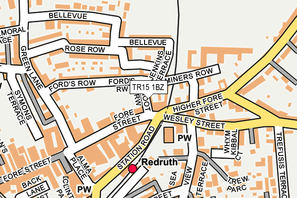 TR15 1BZ map - OS OpenMap – Local (Ordnance Survey)