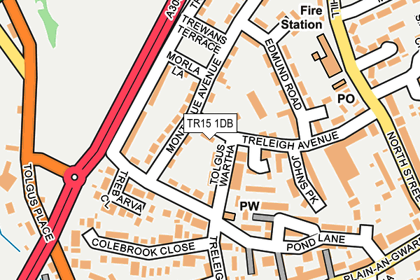 TR15 1DB map - OS OpenMap – Local (Ordnance Survey)