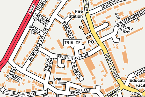 TR15 1DE map - OS OpenMap – Local (Ordnance Survey)