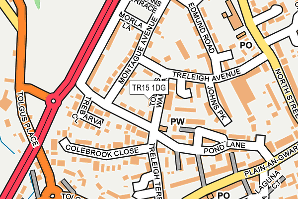 TR15 1DG map - OS OpenMap – Local (Ordnance Survey)