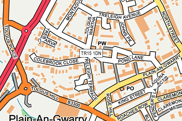 TR15 1DN map - OS OpenMap – Local (Ordnance Survey)