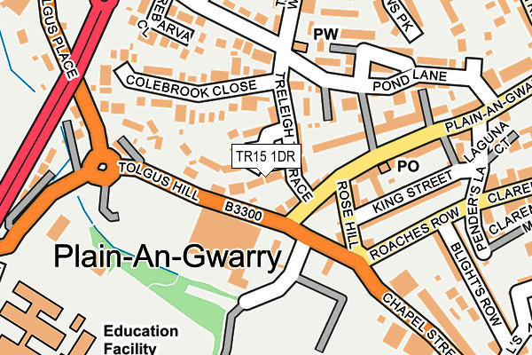 TR15 1DR map - OS OpenMap – Local (Ordnance Survey)