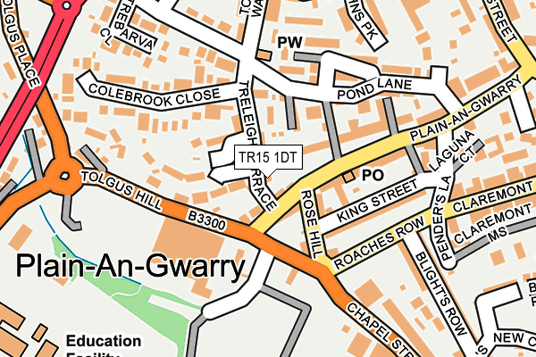 TR15 1DT map - OS OpenMap – Local (Ordnance Survey)
