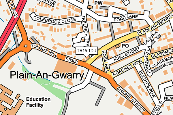 TR15 1DU map - OS OpenMap – Local (Ordnance Survey)