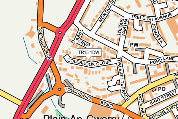 TR15 1DW map - OS OpenMap – Local (Ordnance Survey)