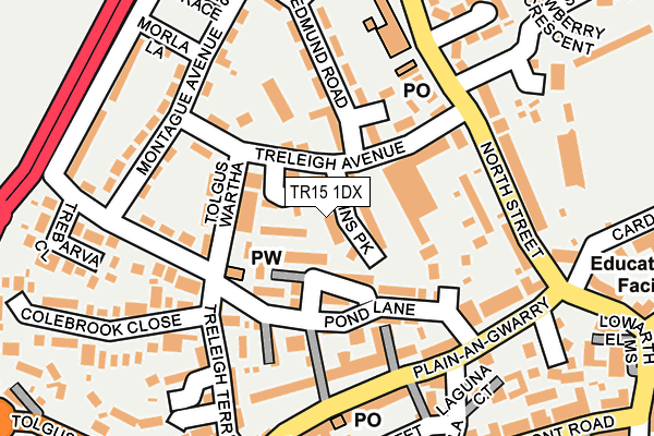 TR15 1DX map - OS OpenMap – Local (Ordnance Survey)