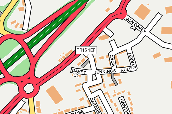 TR15 1EF map - OS OpenMap – Local (Ordnance Survey)