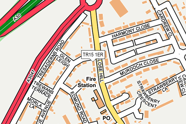 TR15 1ER map - OS OpenMap – Local (Ordnance Survey)