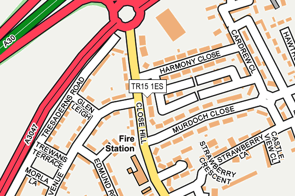 TR15 1ES map - OS OpenMap – Local (Ordnance Survey)