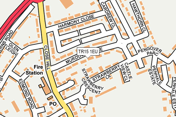 TR15 1EU map - OS OpenMap – Local (Ordnance Survey)