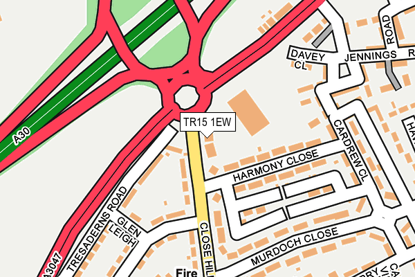 TR15 1EW map - OS OpenMap – Local (Ordnance Survey)