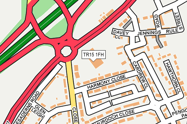 TR15 1FH map - OS OpenMap – Local (Ordnance Survey)