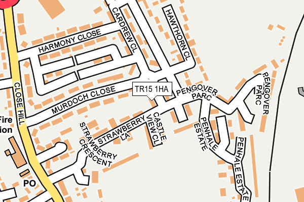 TR15 1HA map - OS OpenMap – Local (Ordnance Survey)