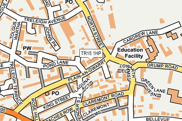 TR15 1HP map - OS OpenMap – Local (Ordnance Survey)