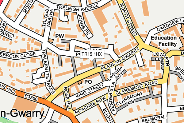 TR15 1HX map - OS OpenMap – Local (Ordnance Survey)