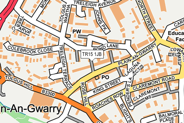 TR15 1JB map - OS OpenMap – Local (Ordnance Survey)