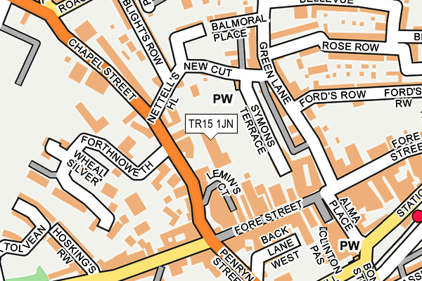 TR15 1JN map - OS OpenMap – Local (Ordnance Survey)