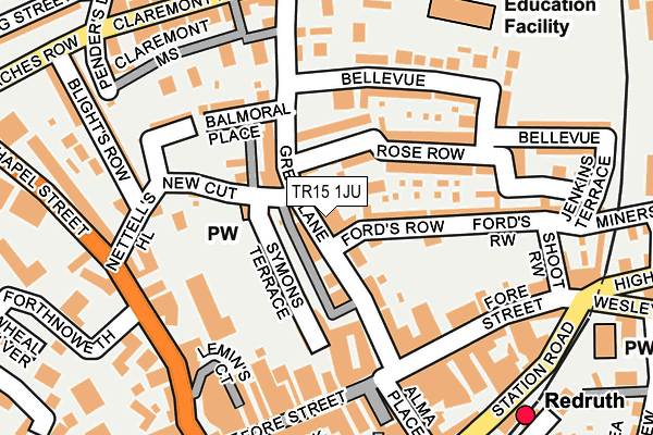 TR15 1JU map - OS OpenMap – Local (Ordnance Survey)