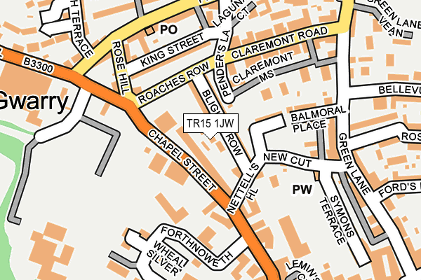 TR15 1JW map - OS OpenMap – Local (Ordnance Survey)