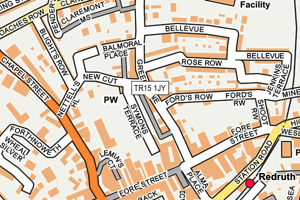 TR15 1JY map - OS OpenMap – Local (Ordnance Survey)