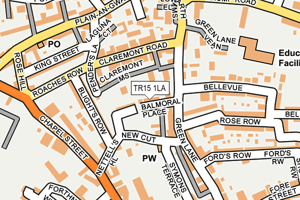 TR15 1LA map - OS OpenMap – Local (Ordnance Survey)