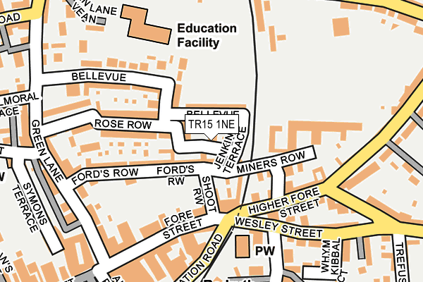TR15 1NE map - OS OpenMap – Local (Ordnance Survey)