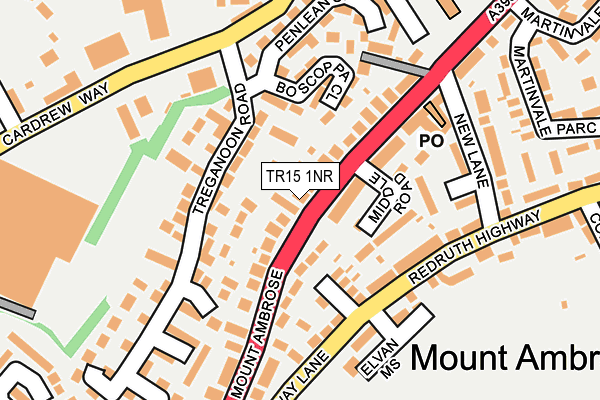 TR15 1NR map - OS OpenMap – Local (Ordnance Survey)