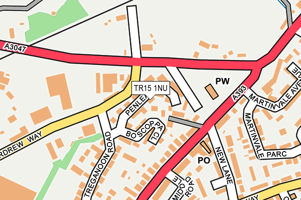 TR15 1NU map - OS OpenMap – Local (Ordnance Survey)