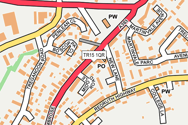 TR15 1QR map - OS OpenMap – Local (Ordnance Survey)
