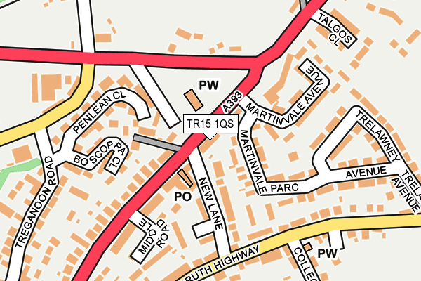 TR15 1QS map - OS OpenMap – Local (Ordnance Survey)
