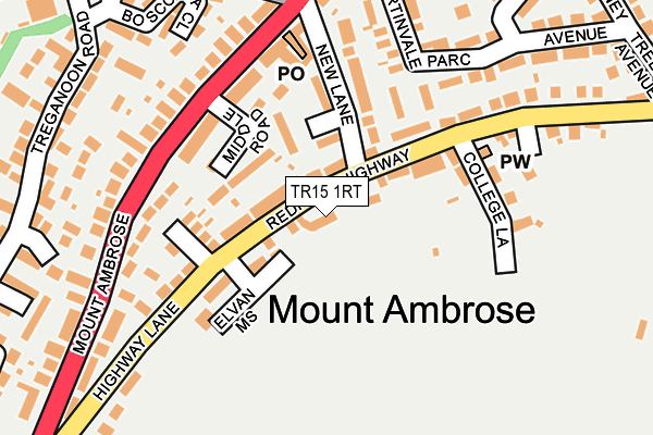 TR15 1RT map - OS OpenMap – Local (Ordnance Survey)