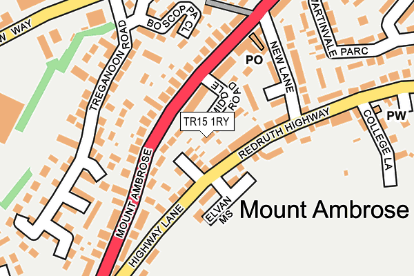 TR15 1RY map - OS OpenMap – Local (Ordnance Survey)