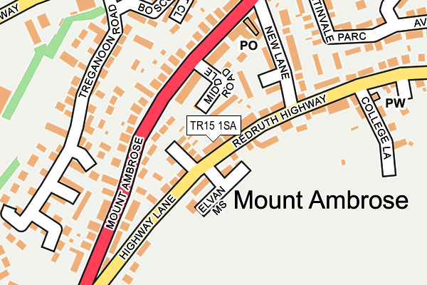 TR15 1SA map - OS OpenMap – Local (Ordnance Survey)