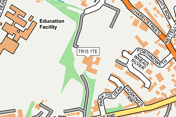 TR15 1TE map - OS OpenMap – Local (Ordnance Survey)