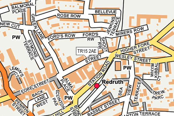 TR15 2AE map - OS OpenMap – Local (Ordnance Survey)