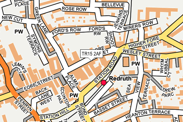 Map of REDRUTH BIKER CAFE LTD at local scale
