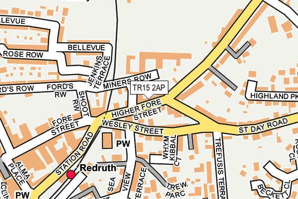 TR15 2AP map - OS OpenMap – Local (Ordnance Survey)