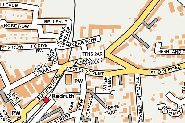 TR15 2AR map - OS OpenMap – Local (Ordnance Survey)
