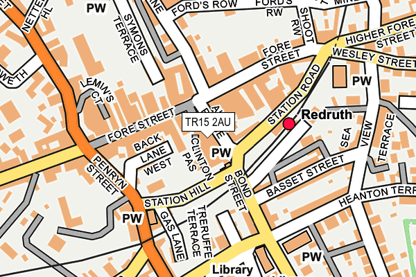 TR15 2AU map - OS OpenMap – Local (Ordnance Survey)