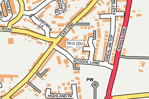 TR15 2DU map - OS OpenMap – Local (Ordnance Survey)