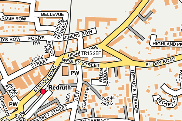 TR15 2EF map - OS OpenMap – Local (Ordnance Survey)