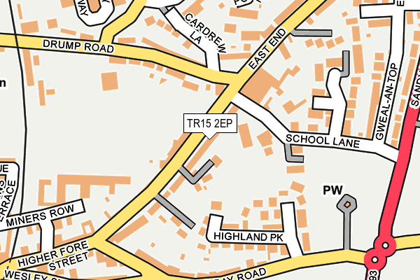 TR15 2EP map - OS OpenMap – Local (Ordnance Survey)